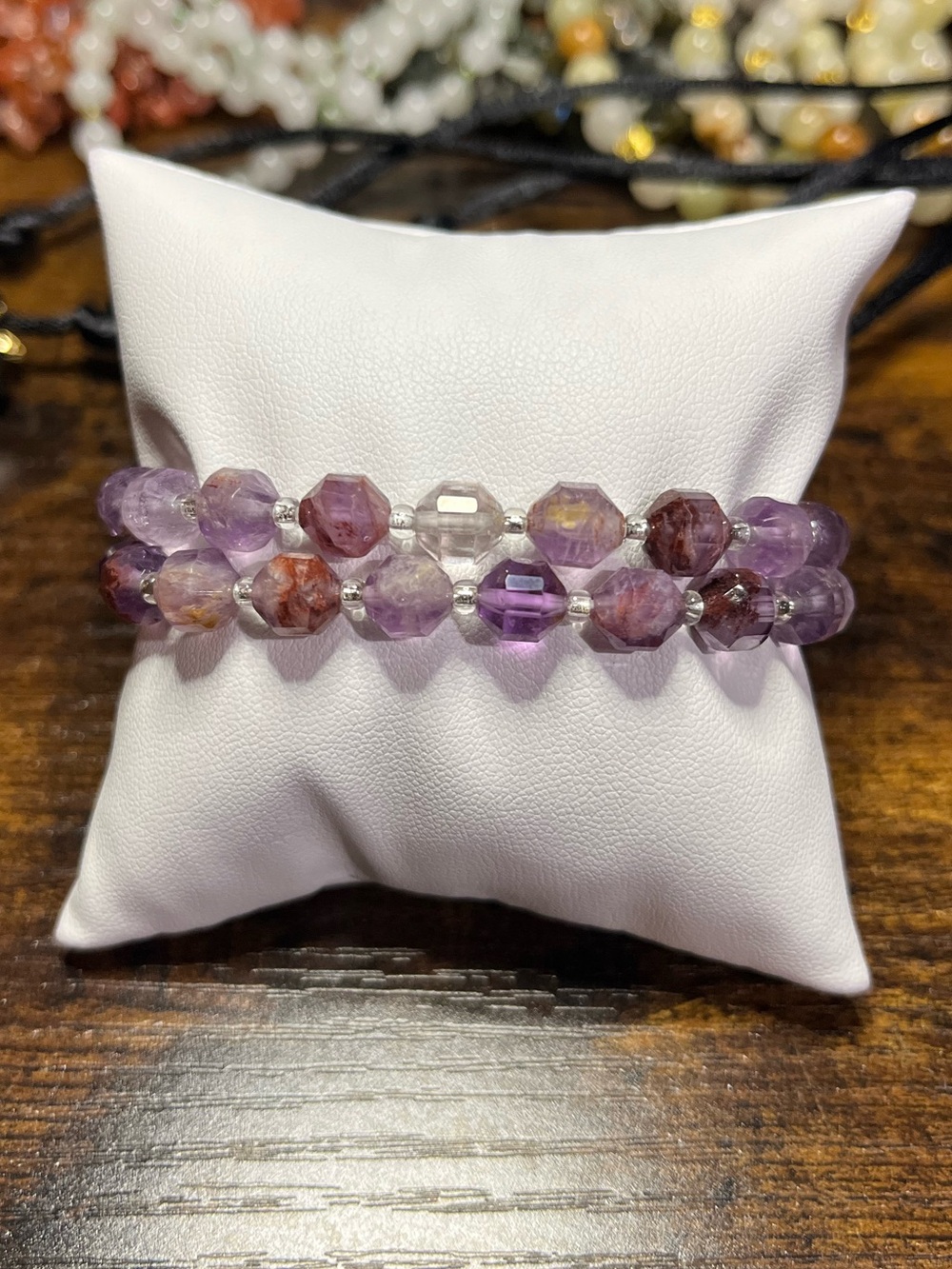 Natural Faceted Super 7 Convertible Double Bracelet / Choker Necklace
